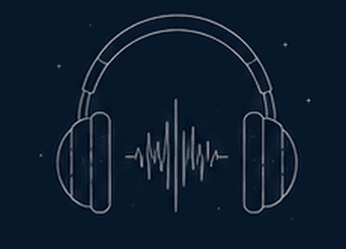 Headphones over an audio waveform, representing the extended audio lesson.
